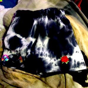 Black and white tye dye shorts
